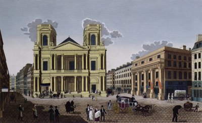 De Portiek van de Kerk van Saint Eustache, c.1815-20 door Pierre Courvoisier